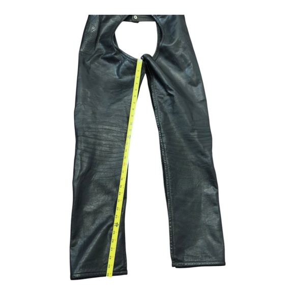 Handmade Chaps Men’s Medium Black Genuine Leather Lined - Picture 5 of 7